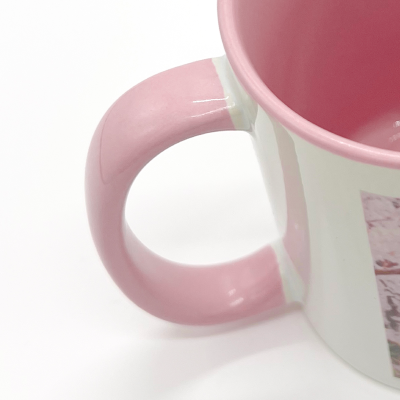 飲み口のフチと取っ手にもカラーが入っています