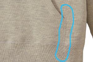 1253-01のポケット縫い目