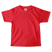 レッド 定番 綿100％生地Tシャツ（キッズ） 085-CVT