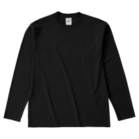 ブラック Cross Stitch 6.2oz オープンエンド 長袖Tシャツ（キッズ） OE1210