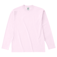 ピンク Cross Stitch 6.2oz オープンエンド 長袖Tシャツ（キッズ） OE1210