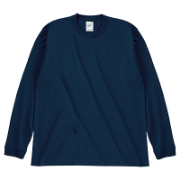 ブルー Cross Stitch 6.2oz 袖リブあり長袖Tシャツ（キッズ） RL1216
