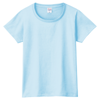 ブルー 定番 綿100％生地Tシャツ（レディース） 085-CVT