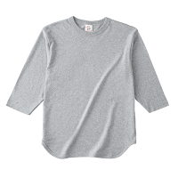 グレー Cross Stitch 6.2oz オープンエンド ベースボール 七分袖Tシャツ OE1230
