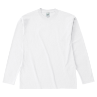 ホワイト Cross Stitch 6.2oz オープンエンド 長袖Tシャツ OE1210