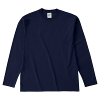 ブルー Cross Stitch 6.2oz オープンエンド 長袖Tシャツ OE1210