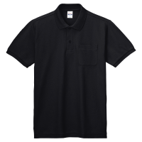 ブラック Printstar 5.8oz ポロシャツ（ポケット付） 100-VP