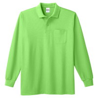 グリーン Printstar 5.8oz 長袖ポロシャツ（ポケット付） 169-VLP