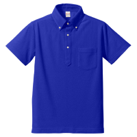 ブルー United Athle 5.3oz ドライCVCボタンダウンポロシャツ（ポケット付） 5051-01