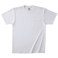 ホワイト オープンエンド糸仕様 ラフな着心地のTシャツ（ポケット付） OE1117