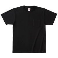 ブラック オープンエンド糸仕様 ラフな着心地のTシャツ（ポケット付） OE1117