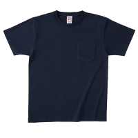 ブルー オープンエンド糸仕様 ラフな着心地のTシャツ（ポケット付） OE1117