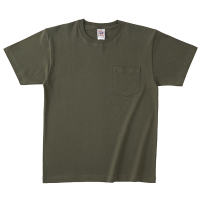 グリーン オープンエンド糸仕様 ラフな着心地のTシャツ（ポケット付） OE1117
