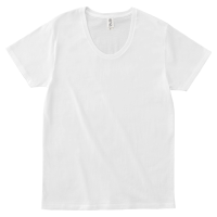 ホワイト スタイル重視 綿100％スリムフィットなUネックTシャツ SFU-114