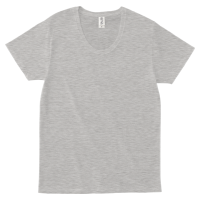 グレー スタイル重視 綿100％スリムフィットなUネックTシャツ SFU-114