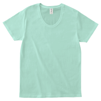 ブルー スタイル重視 綿100％スリムフィットなUネックTシャツ SFU-114
