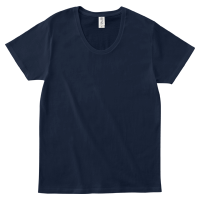 ブルー スタイル重視 綿100％スリムフィットなUネックTシャツ SFU-114