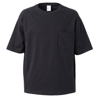 ブラック トレンドスタイル ビッグシルエットなTシャツ（ポケット付） 5008-01