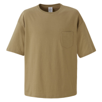 ベージュ トレンドスタイル ビッグシルエットなTシャツ（ポケット付） 5008-01