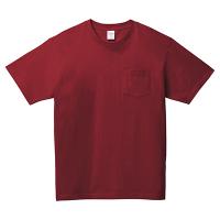 ベージュ 定番綿 100％生地Tシャツ（ポケットつき） 109-PCT