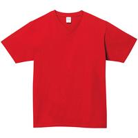 レッド 定番綿 100％生地Tシャツ（Vネック） 108-VCT