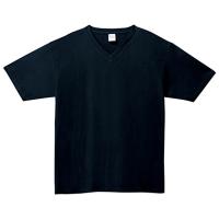 ブルー 定番綿 100％生地Tシャツ（Vネック） 108-VCT