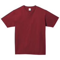 レッド 定番綿 100％生地Tシャツ（Vネック） 108-VCT