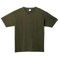 グリーン 定番綿 100％生地Tシャツ（Vネック） 108-VCT