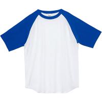 ブルー 新定番 綿100％ラグラン袖Tシャツ 106-CRT
