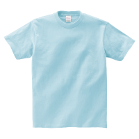 ブルー 首リブ回りプリントTシャツ 085-CVT