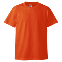 オレンジ 1色プリント専用 高品質 綿生地Tシャツ 5001-01
