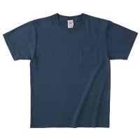 ブルー Cross Stitch オープンエンドマックスウェイト ポケットTシャツ OE1117