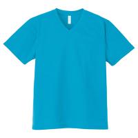 ブルー GLIMMER 　4.4オンスドライVネックTシャツ　337-AVT