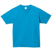 ブルー Printstar　5.6オンス ヘビーウェイトVネックTシャツ　108-VCT